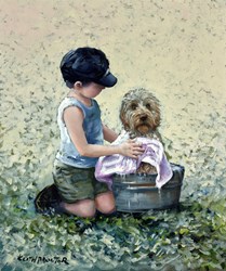 Bath Time by Keith Proctor - Original Painting on Stretched Canvas sized 20x24 inches. Available from Whitewall Galleries